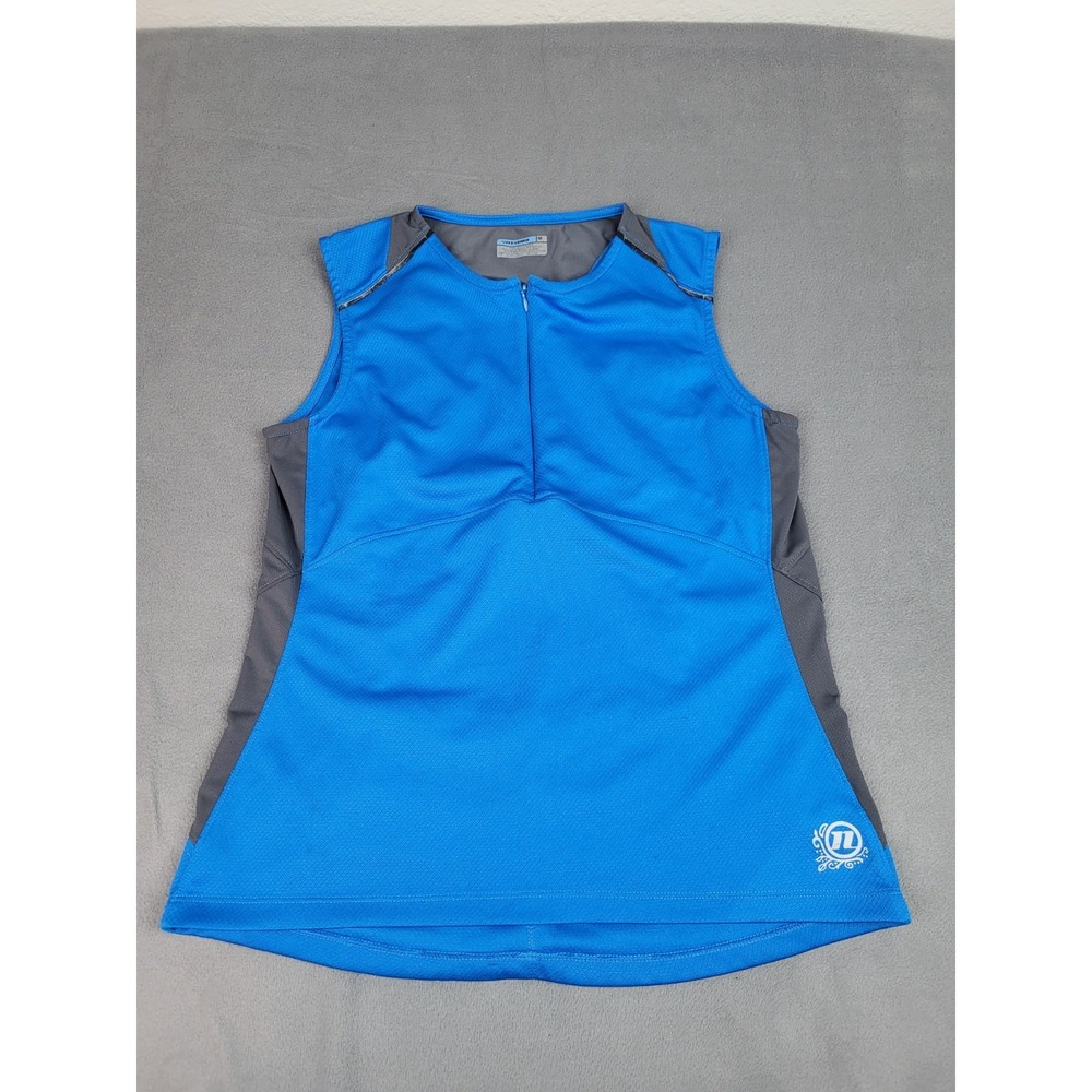 Novara Cycling Vest Womens Medium Blue Lightweight Stretch Quarter Zip‎ Jersey